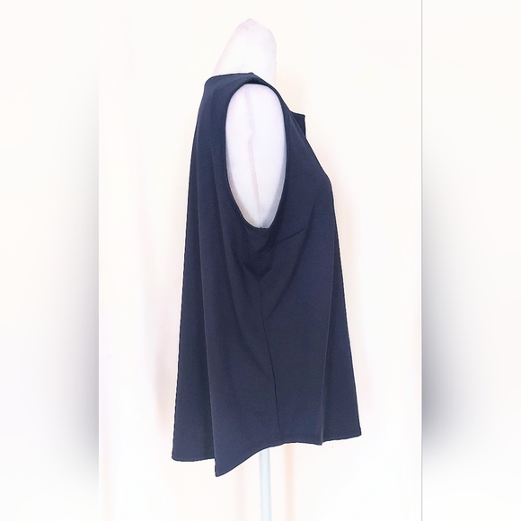 LULU B Size XL V Neck Sleeveless Top Navy Blue - Picture 8 of 11
